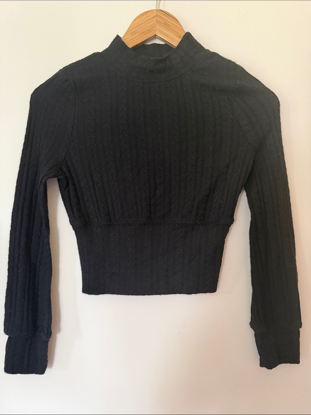 Band of Gypsies Cable Knit Mock Neck Sweater